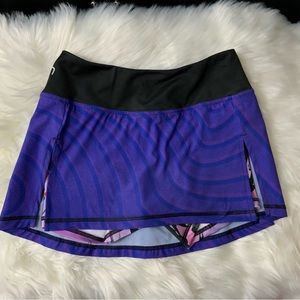 INKnBurn WOMEN'S Cherry Blossom ZEN SPORTS SKIRT with compression shorts PURPLE